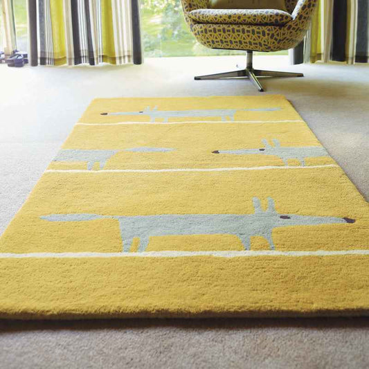 Scion Mr Fox Wool Rugs 25306 in Mustard Yellow
