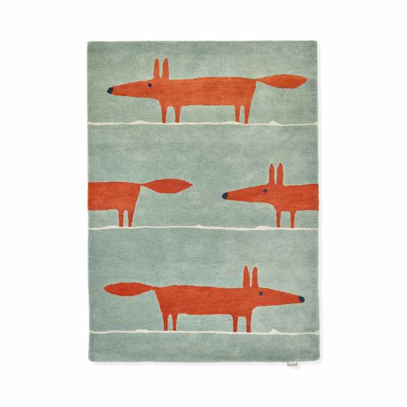 Scion Mr Fox Wool Rugs 25313 in Mint Poppy