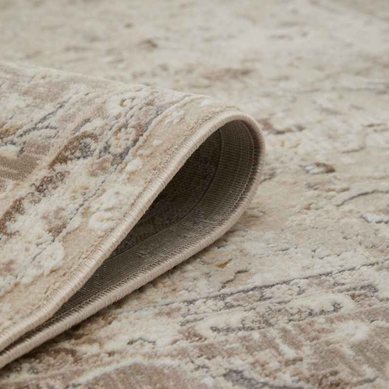 Vintage 553A2 Traditional Border Motif Rugs in Cream Beige