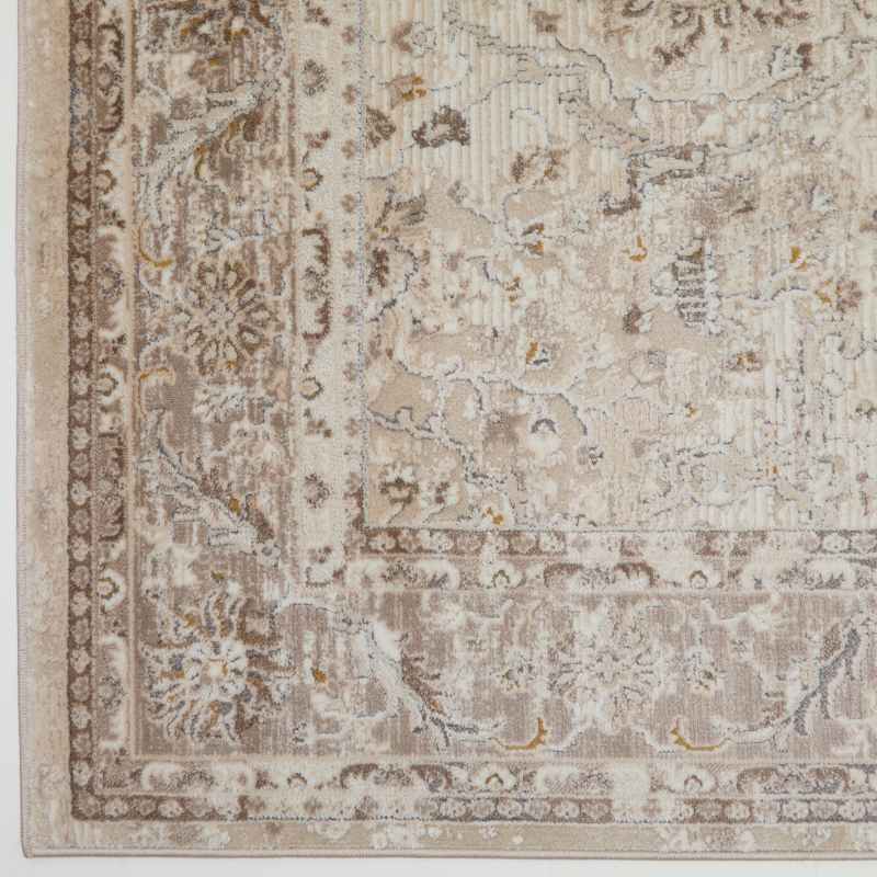 Vintage 553A2 Traditional Border Motif Rugs in Cream Beige