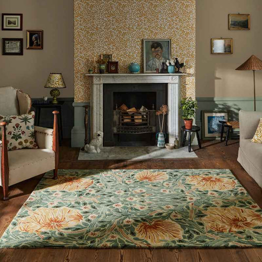 Pimpernel 028807 Rugs by William Morris in Bayleaf Green