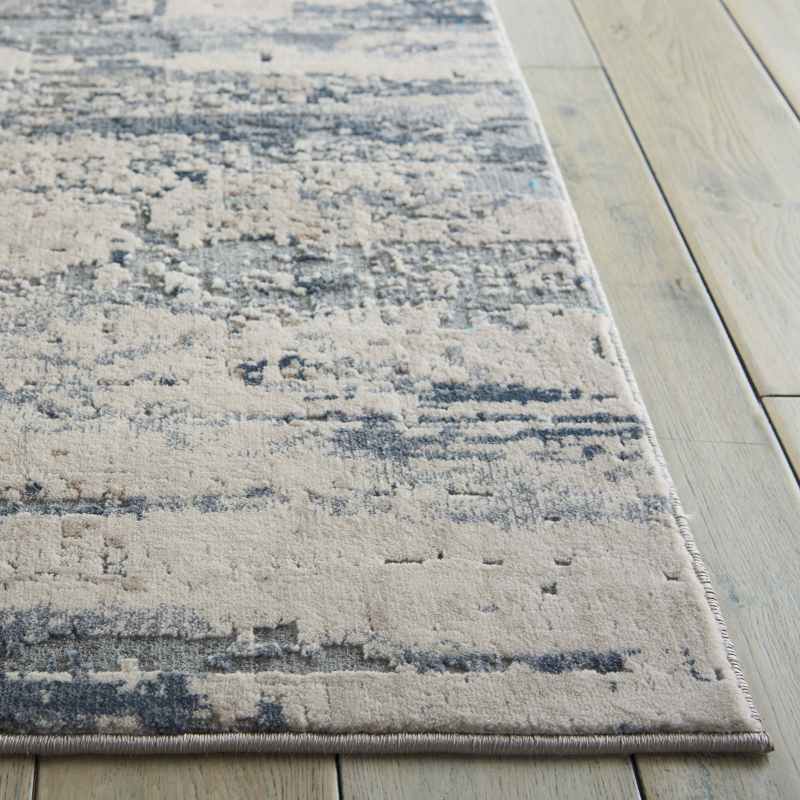 Rustic Textures Abstract Runner Rugs RUS04 in Beige Grey
