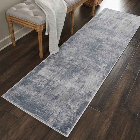 Rustic Textures Abstract Runner Rugs RUS05 in Grey