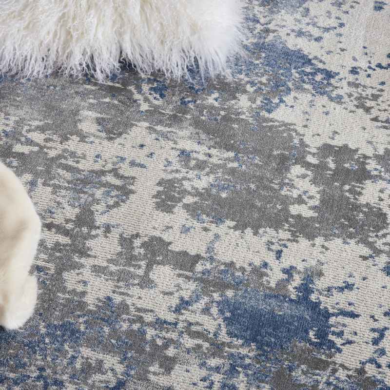 Rustic Textures Abstract Rugs RUS08 in Grey Blue