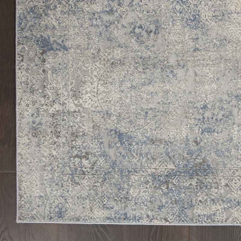 Rustic Textures Abstract Rugs RUS09 in Ivory Light Blue