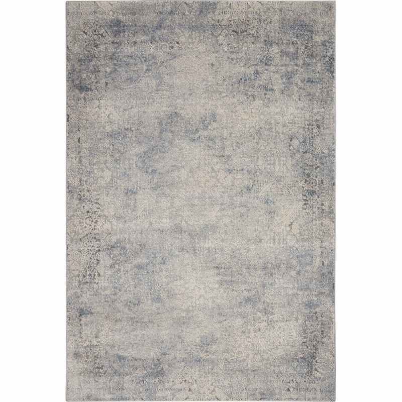 Rustic Textures Abstract Rugs RUS09 in Ivory Light Blue