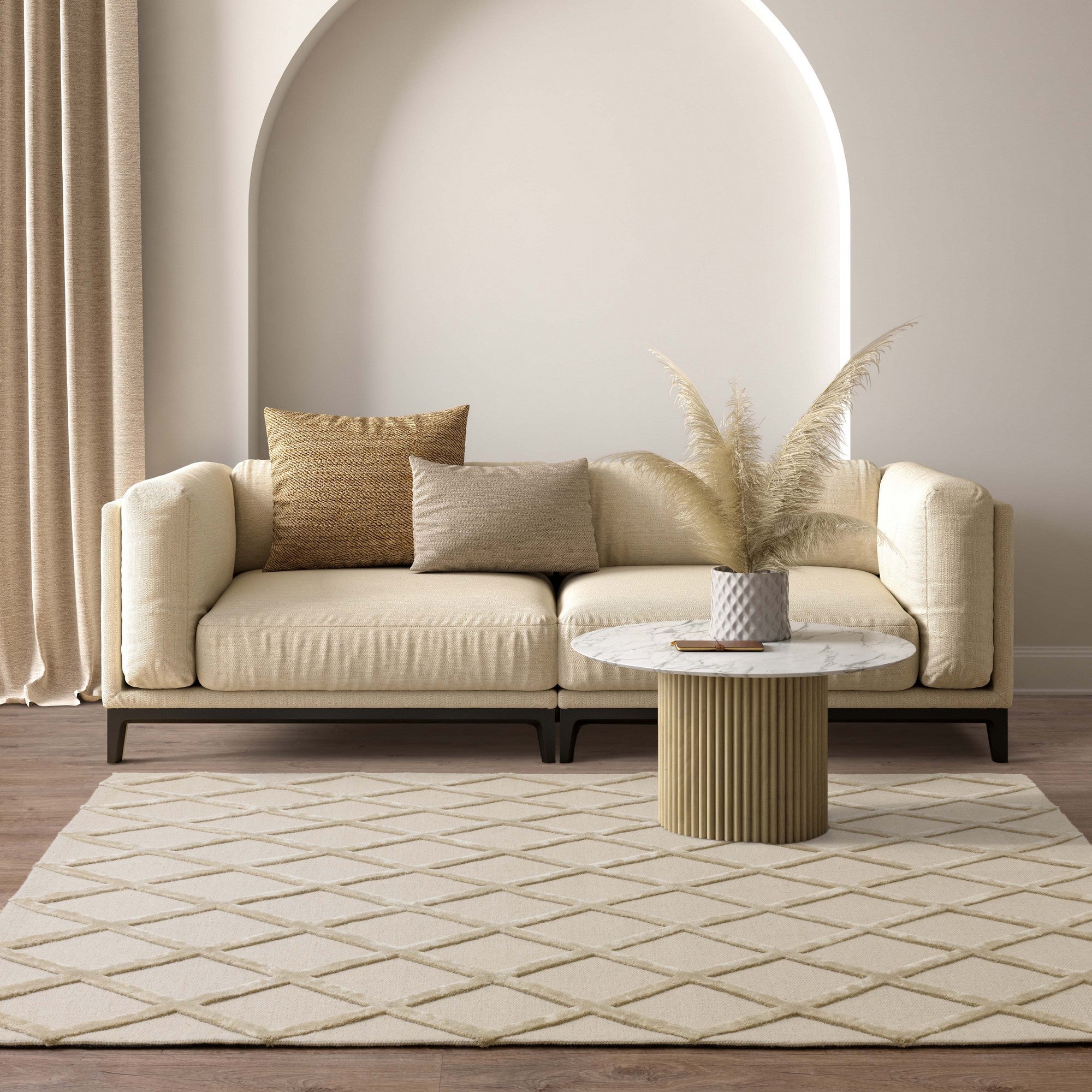 Deep Gold Throw Rug Dixon Diamond Luxury Wool Viscose Rugs in Gold – The Rug Seller
