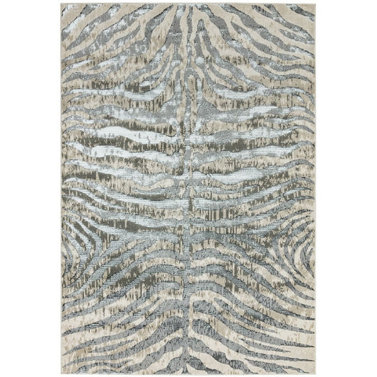 Quantum Zebra QU04 Rugs in Beige Grey