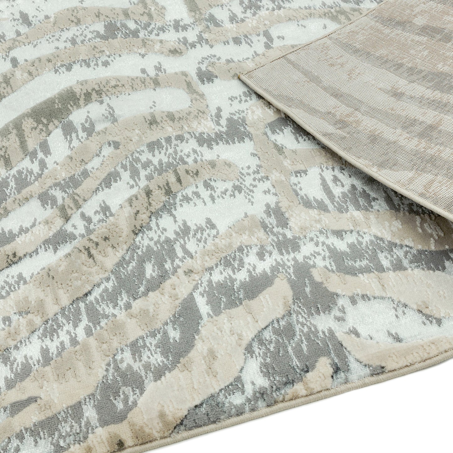 Quantum Zebra QU04 Rugs in Beige Grey