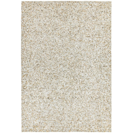 Elona Mosaic Cowhide Rugs in Silver Grey