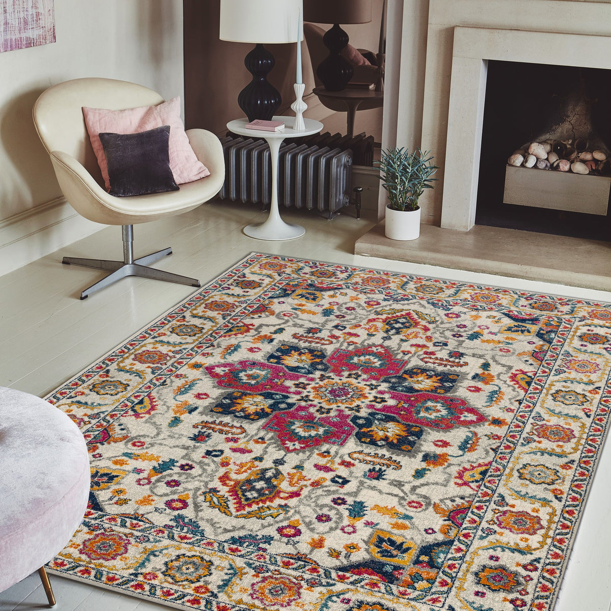 Heirz Multi Rug Nova Persian Rugs NV24 in White Multi – The Rug Seller