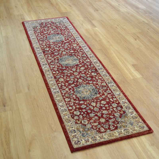 Da Vinci Traditional Medallion 57559 1494 Runner Rugs in Red