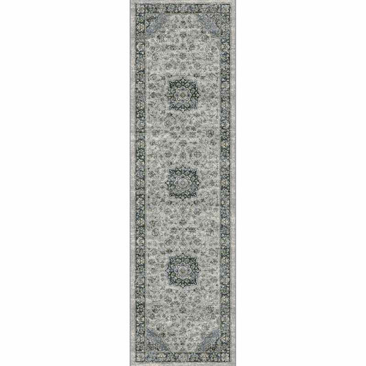 Da Vinci Traditional Medallion 57559 9686 Runner Rugs in Blue