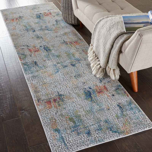 Ankara Global Abstract Hallway Runners ANR09 in Ivory Multi