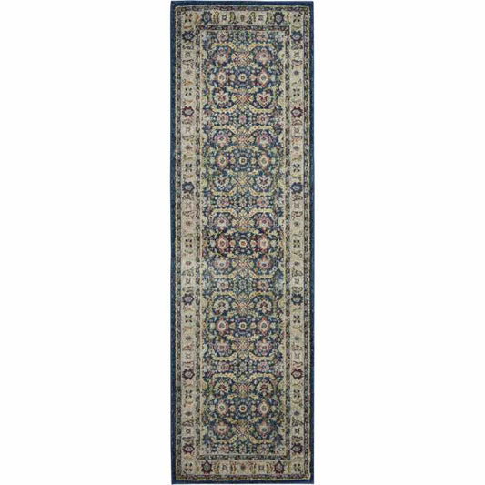 Ankara Global Traditional Persian Hallway Runners ANR13 in navy blue