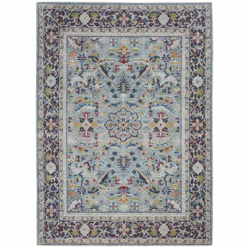 Ankara Global Traditional Persian Rugs ANR14 in Teal blue