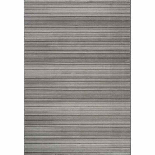 Oslo 59012 8585 Carved Textured Striped Rugs in Grey