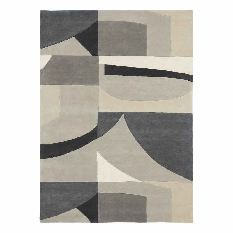 Bodega 40504 Modern Geometric Designer Rugs in Stone by Harlequin