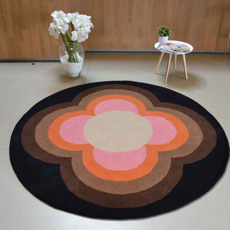 Sunflower Circle Rugs 60005 in Pink by Orla Kiely
