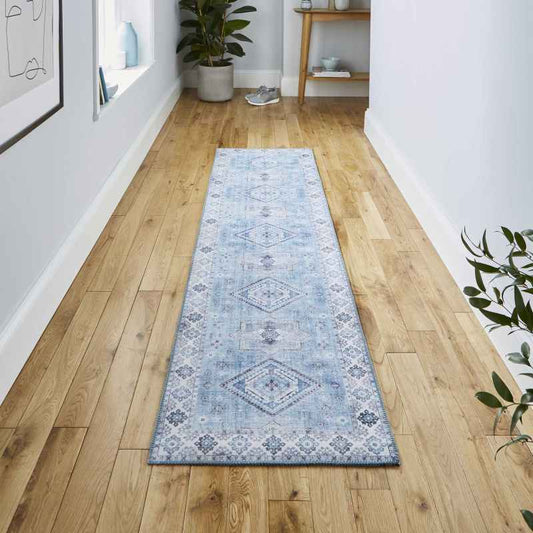 Topaz G4705 Traditional Runner in Light Blue