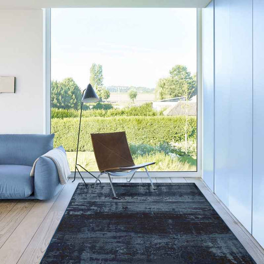 Galleria Abstract Distressed 63378 5131 Rugs in Blue
