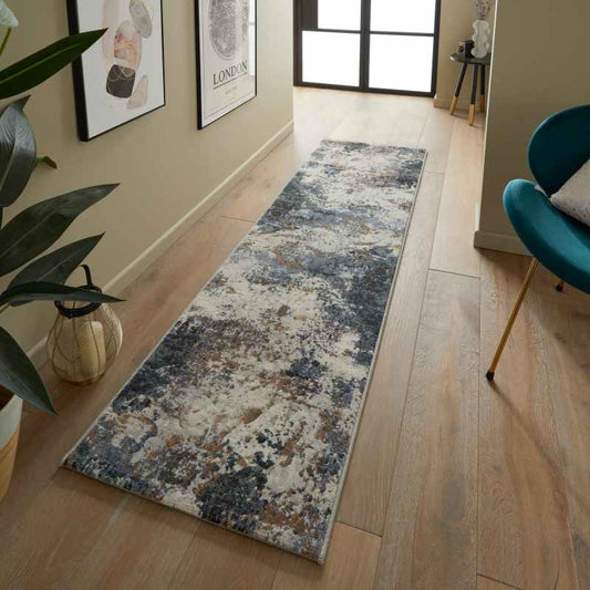 Galleria Abstract 63395 7656 Runner Rugs in Grey Multi