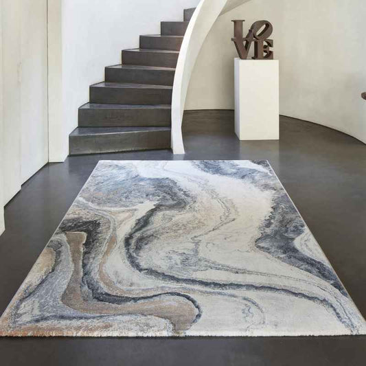 Galleria Marble Abstract 63618 8656 Rugs in Grey Multi