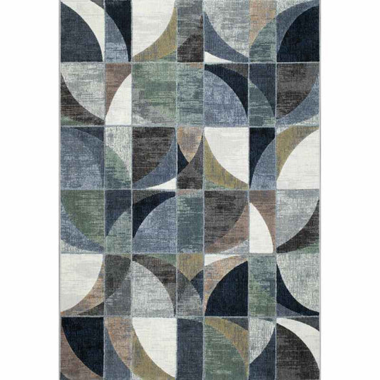 Galleria Modern Geometric Carved rugs 63650 6656 in Blue