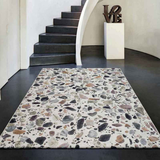 Galleria Terrazzo Carved 63668 6747 Rugs in Cream