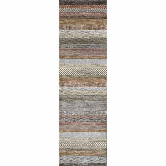 Galleria Stripe Runner Rugs 63844 9248 in Multi