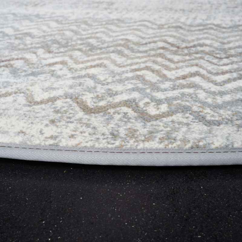 Galleria Modern Abstract Textured Circle Rug 63857 9293 in Grey