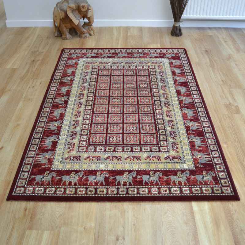 Noble Art Traditional Geometric Rugs 65106 390 in Red – The Rug Seller