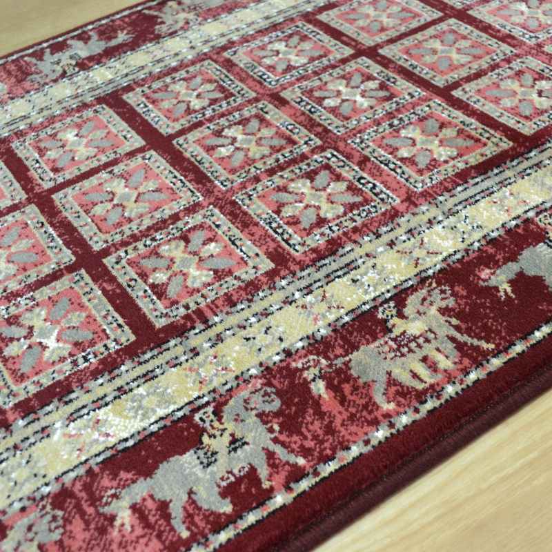 Noble Art Traditional Geometric Runner Rugs 65106 390 in Red