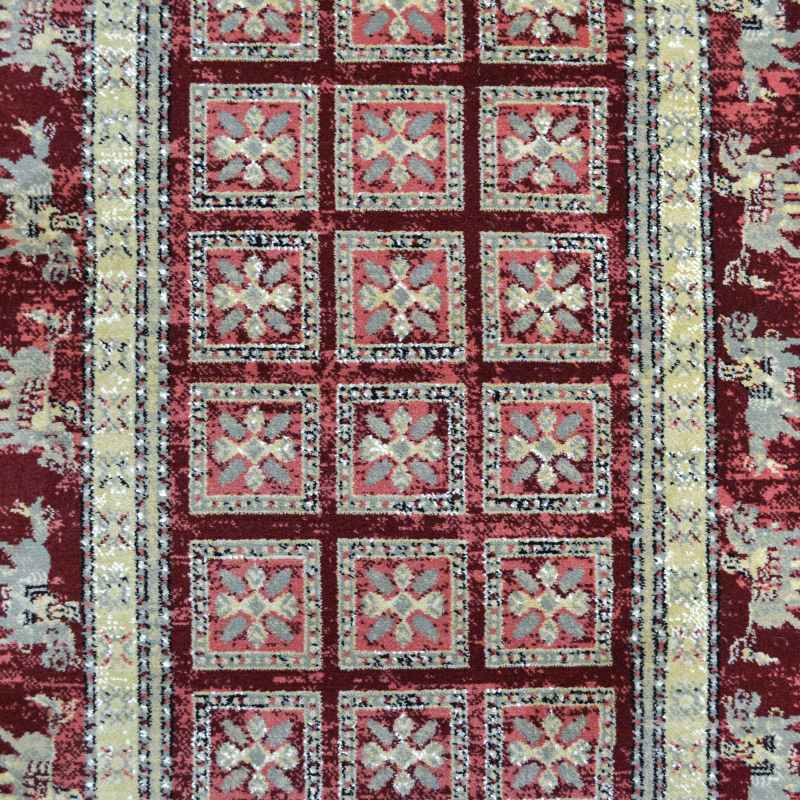 Noble Art Traditional Geometric Runner Rugs 65106 390 in Red