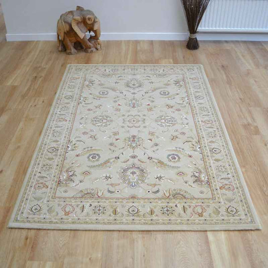 Noble Art Traditional Bordered Rugs 65124 190 in Cream Mustard