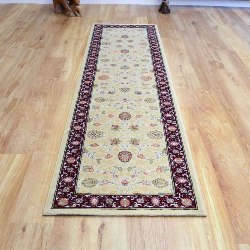 Noble Art Traditional Bordered Runner Rugs 6529 191 in Cream Red