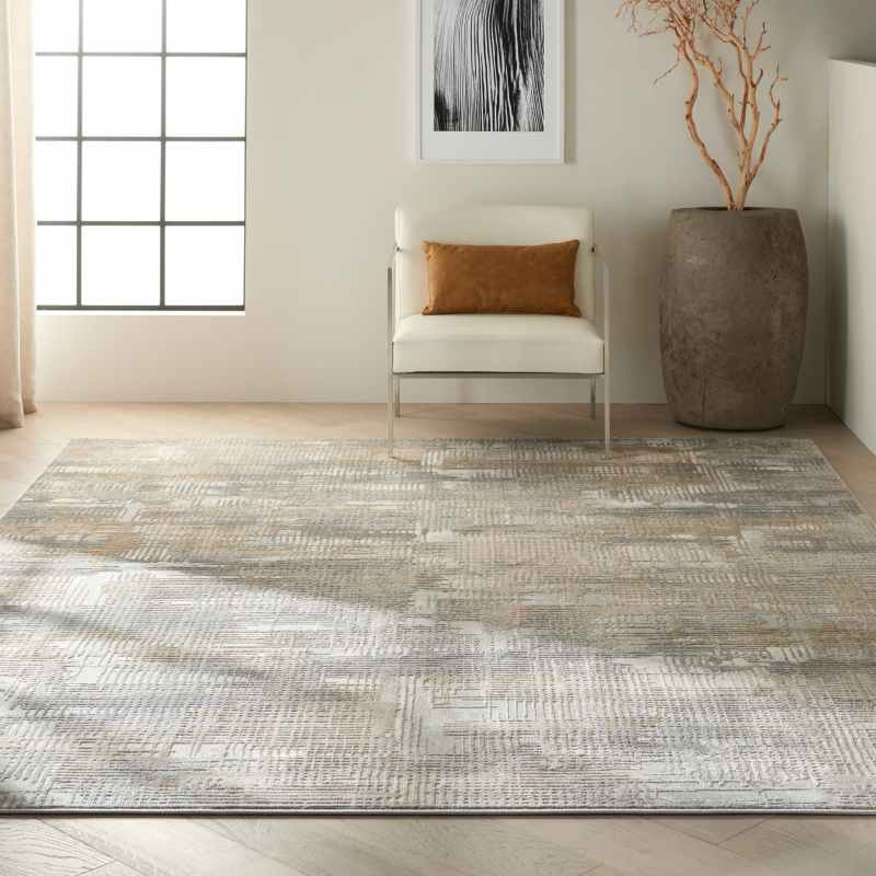 Calvin Klein Rush Designer Abstract Rugs CK951 Grey Beige