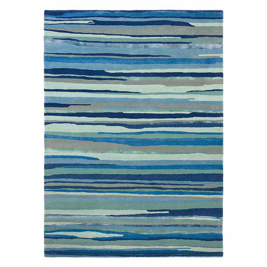 Elsdon Modern Rugs 44008 in Mineral Blue by Sanderson