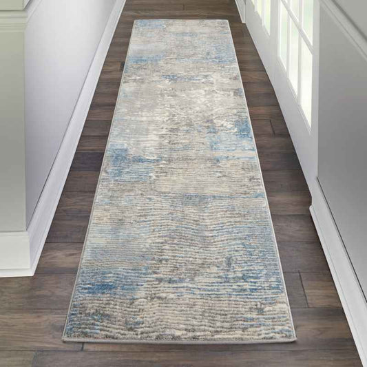 Solace Designer  Hallway Runner SLA01 in Ivory Grey by Nourison
