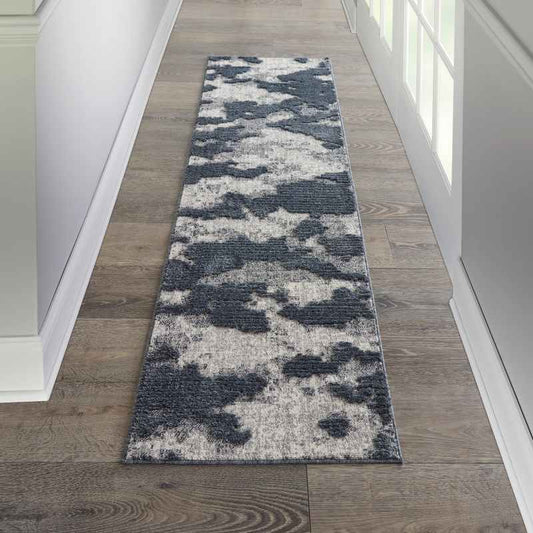 Zermatt Designer Hallway Runner ZER01 in Blue Grey by Nourison