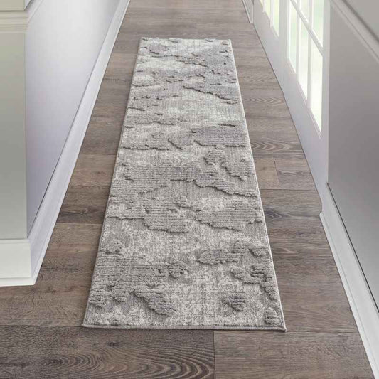 Zermatt Designer Hallway Runner ZER01 in Grey Ivory by Nourison