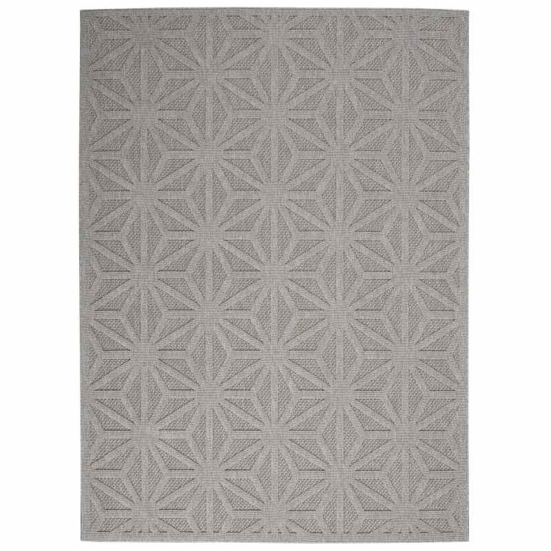 Cozumel CZM01 Indoor Outdoor Geometric Rugs in Light Grey