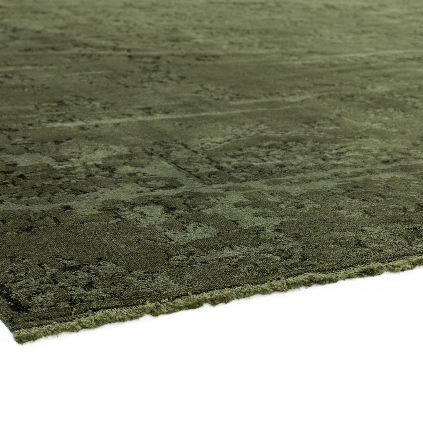 Zehraya Abstract Persian Distressed Rugs in ZE06 Green