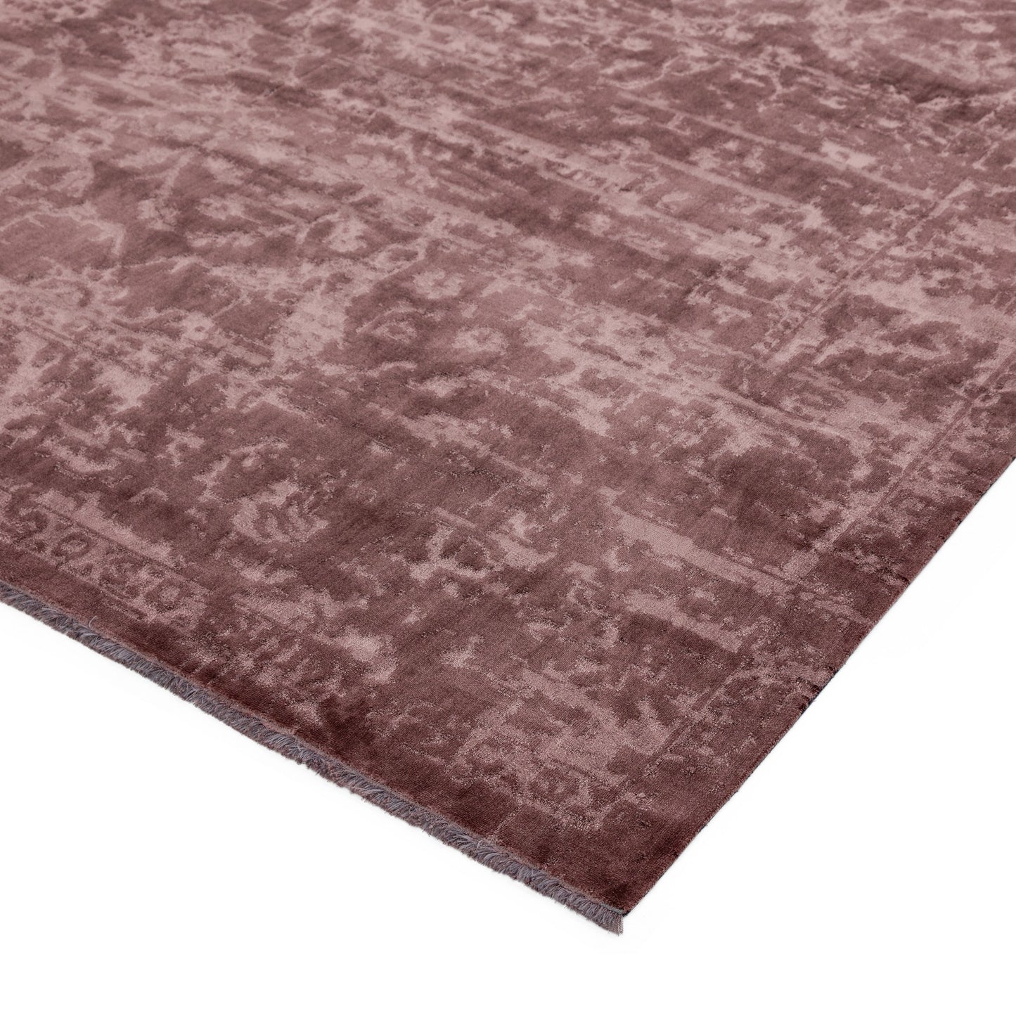 Zehraya Abstract Persian Distressed Rugs in ZE08 Cranberry Red