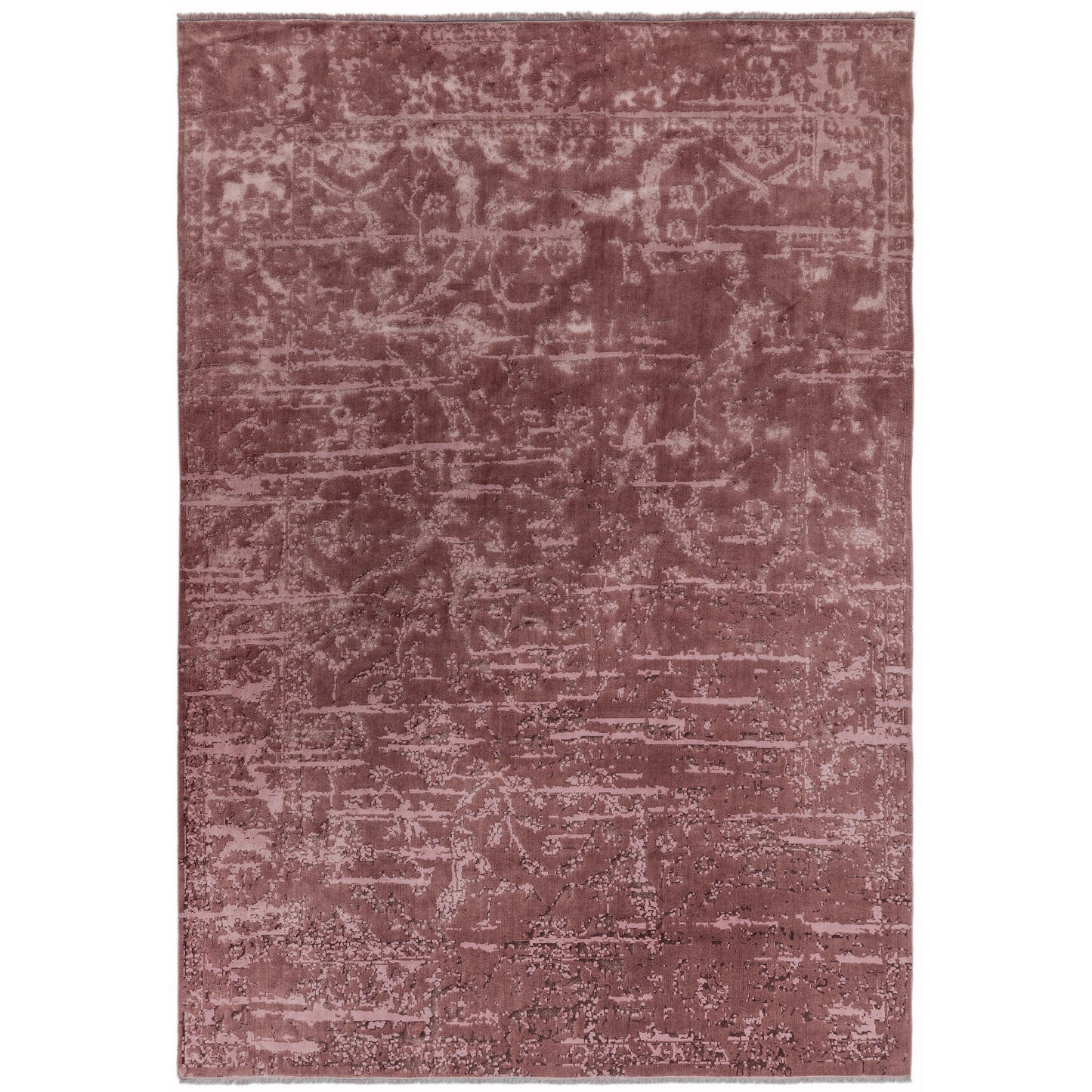 Zehraya Abstract Persian Distressed Rugs in ZE08 Cranberry Red