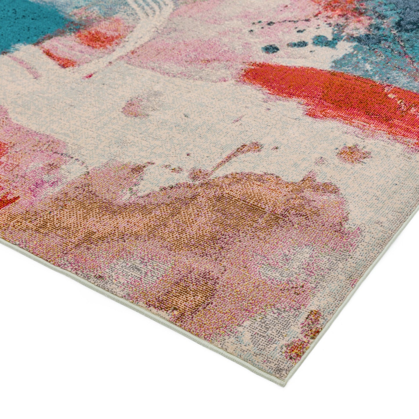 Amelie Sundown Abstract Rugs in AM06 Blue Orange Multi
