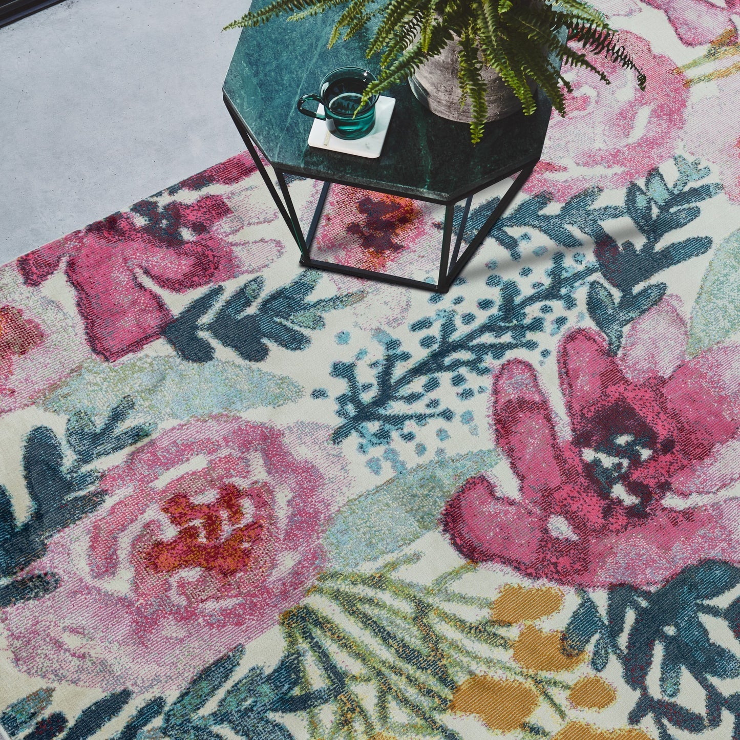 Amelie Meadow Floral Rugs in AM02 Multi