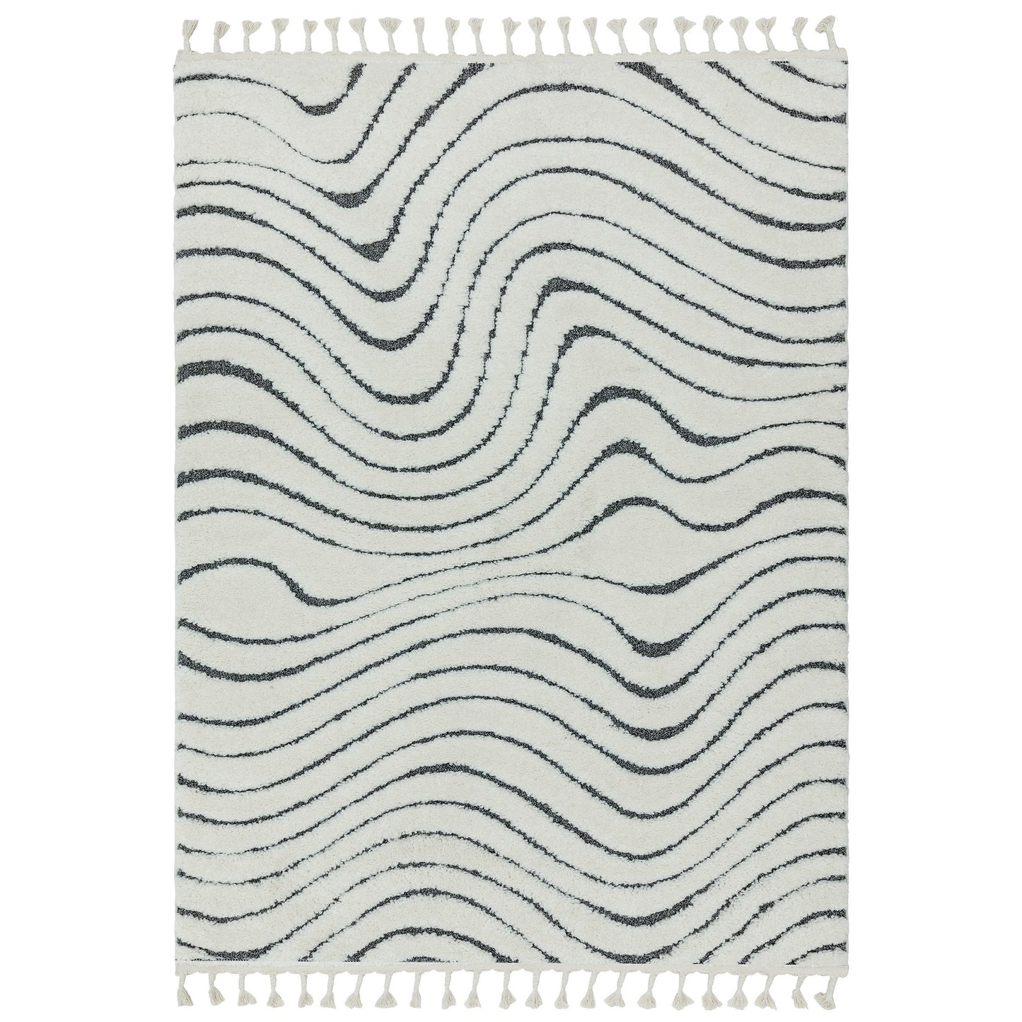 Ariana Ripple Moroccan Rugs in AR10 Cream