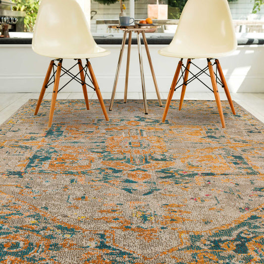 Colores Cloud Arabesque Abstract Rugs in CO02 Yellow Multi