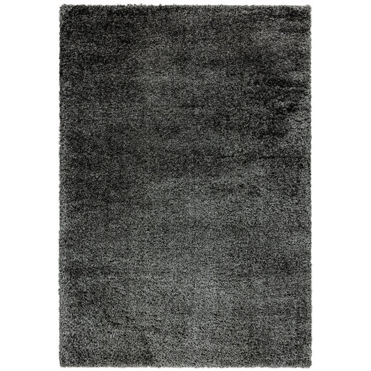 Payton Shaggy Soft Shimmer Rugs in Charcoal Grey